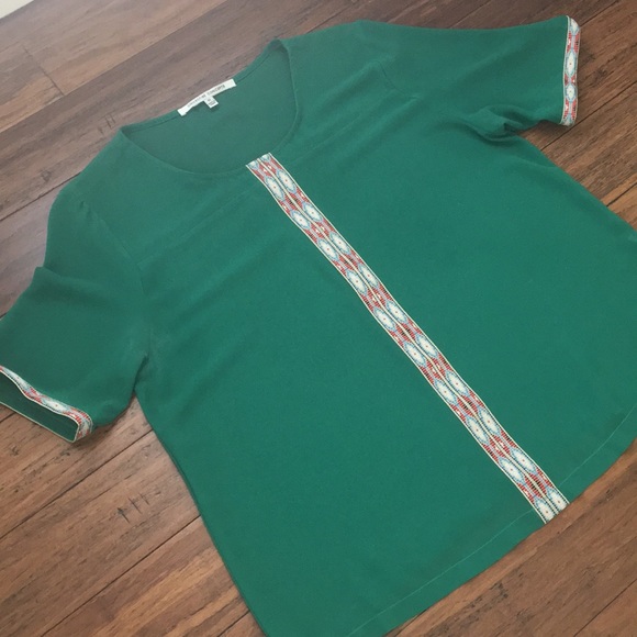 Green Short Sleeve Blouse - Picture 1 of 4